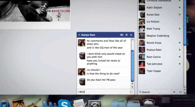 A screenshot from the short film <em>Noah</em>, where much of the drama turns on a Facebook chat and the browsing of a Facebook profile.