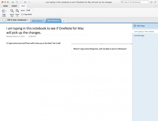 find insertion point in onenote for mac