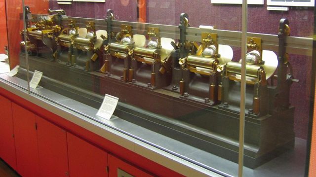 Lord Kelvin's "harmonic analyzer," with disk integrators.