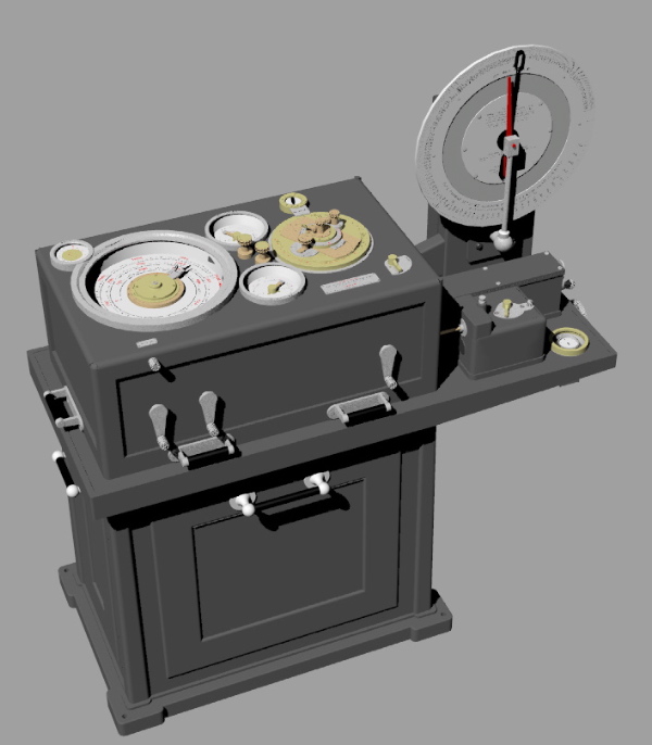 A 3D model of the Argo Clock, the heart of Arthur Pollen's fire control system.