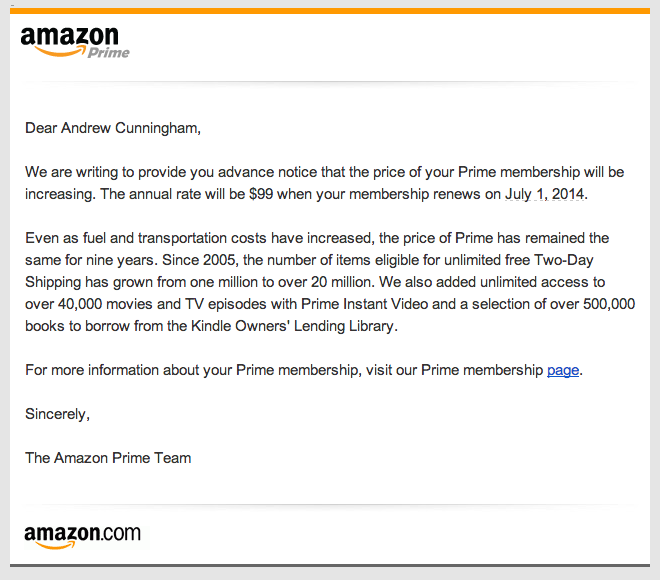 Amazon Prime Shipping And Streaming Service Goes From 79 To 99 A Year Ars Technica