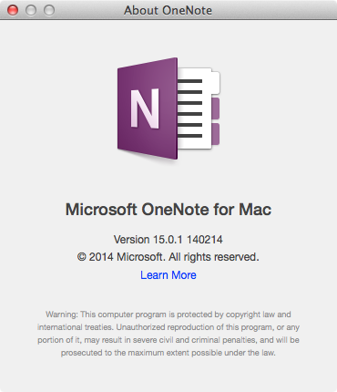 onenote for mac updates