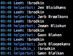 The BrodkinBot, hard at work.