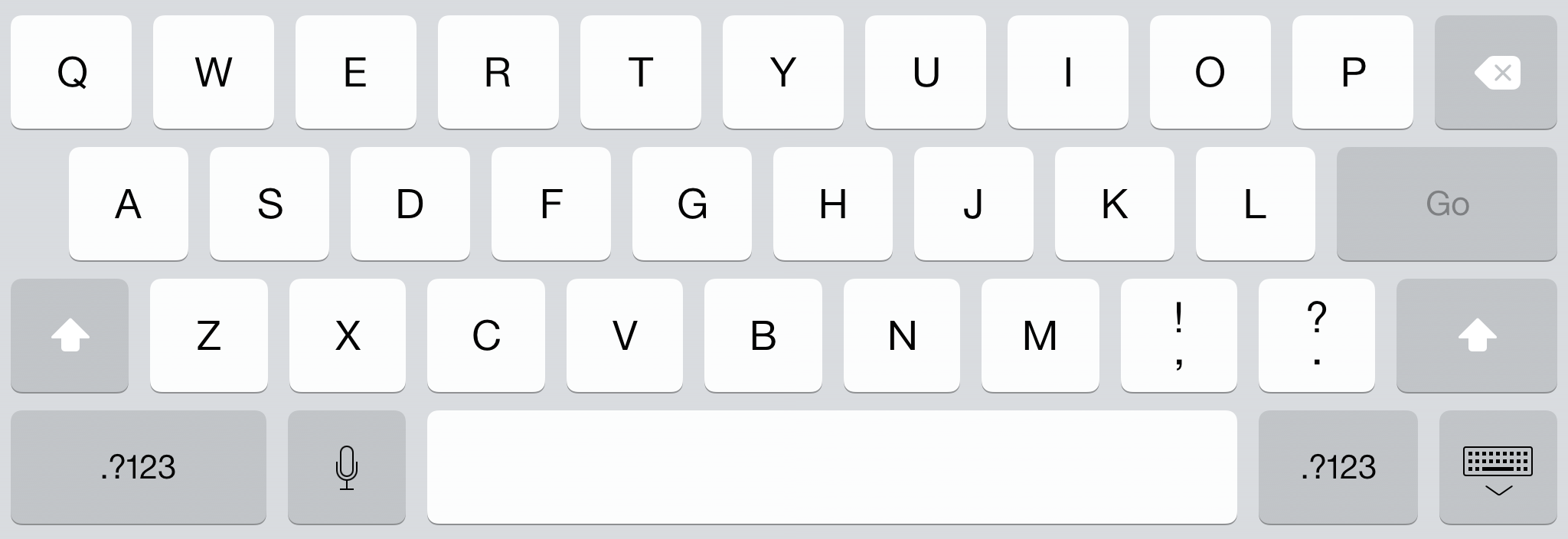 ios7 keyboard shift