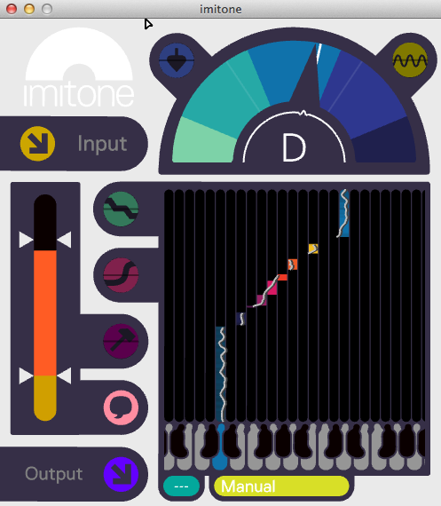 Sliding through notes. You can see some vibrato in my voice (the gray line threading through the note's waterfall column).