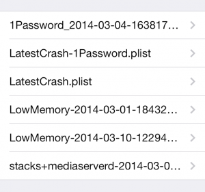 Crash log from iPhone 5S.