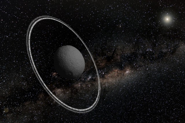 Artist's conception of Chariklo's rings.