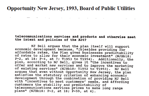 The 1993 Opportunity New Jersey agreement.