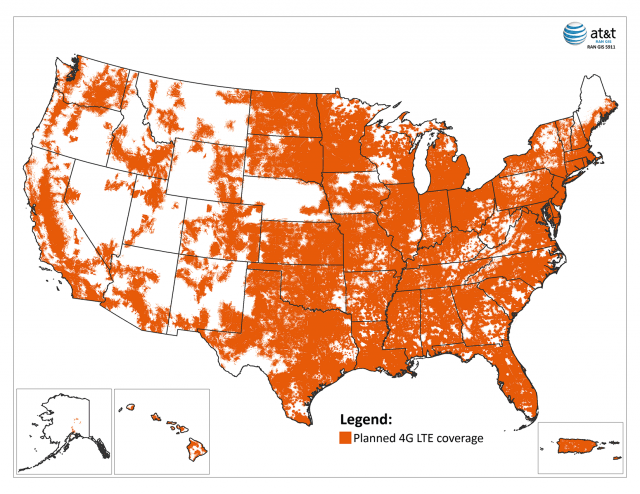 AT&T's coverage map.