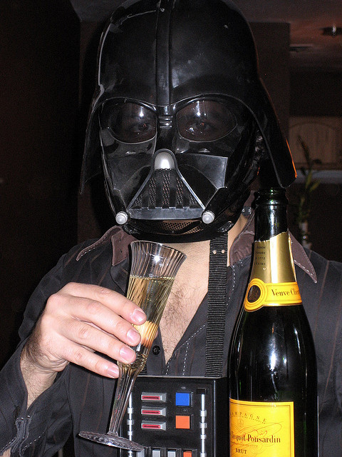 Wine Bottles Dressed Up As Star Wars Characters