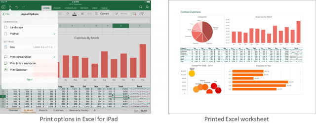 Thanks to today's Office for iPad update, now you can print those sexy expense reports... on the go!