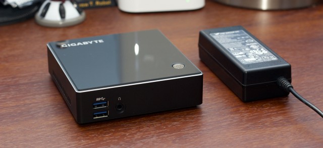 Like most other mini PCs, the Brix is a tiny box with a small external power supply.