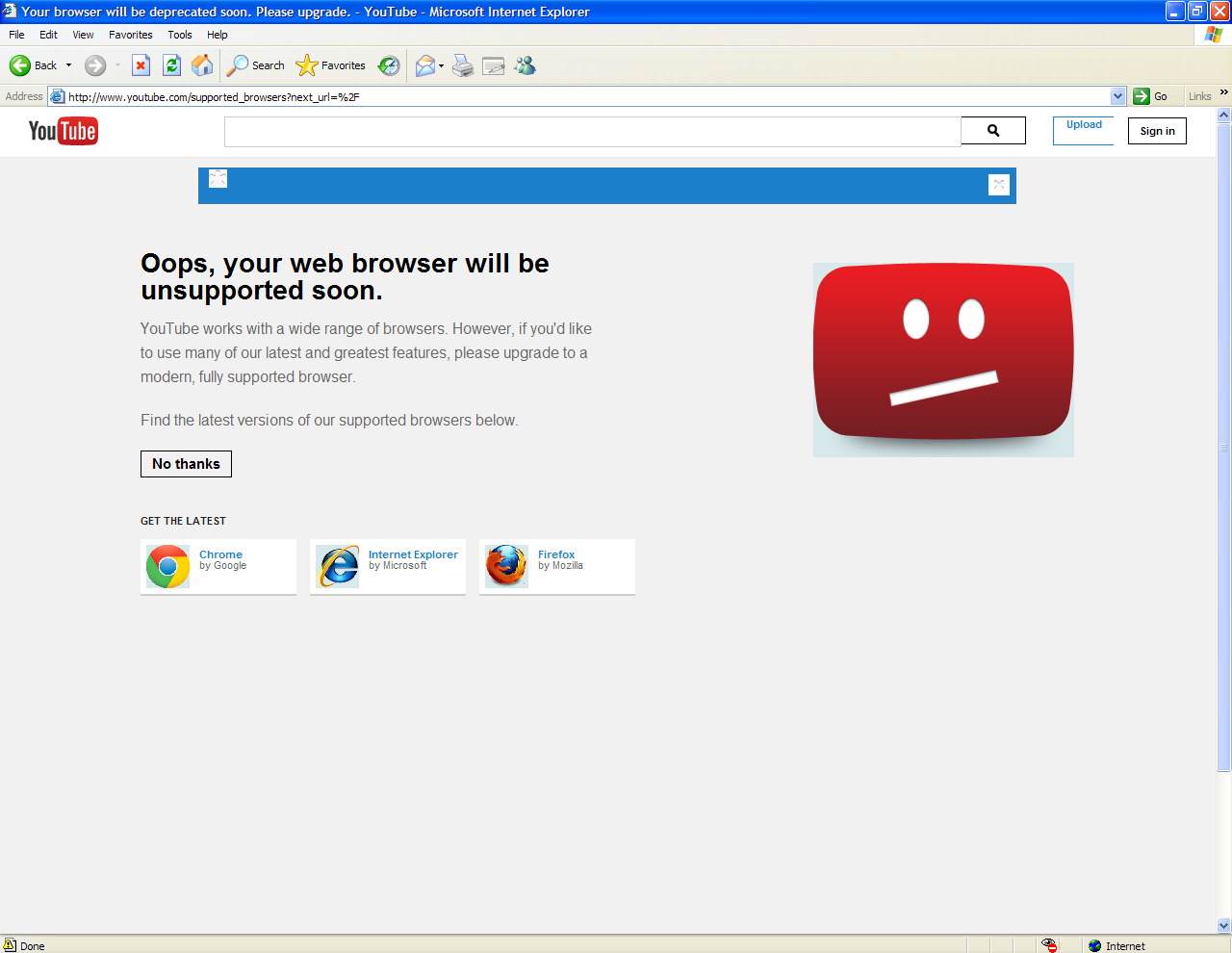 Ex Youtube Engineer Reveals How Video Site Worked To Kill Off Internet Explorer 6 Ars Technica