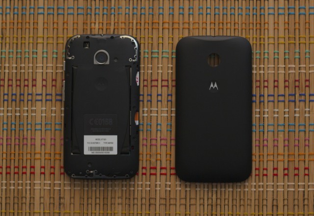 Like the Moto G, the Moto E has removable backs that are available in many colors.