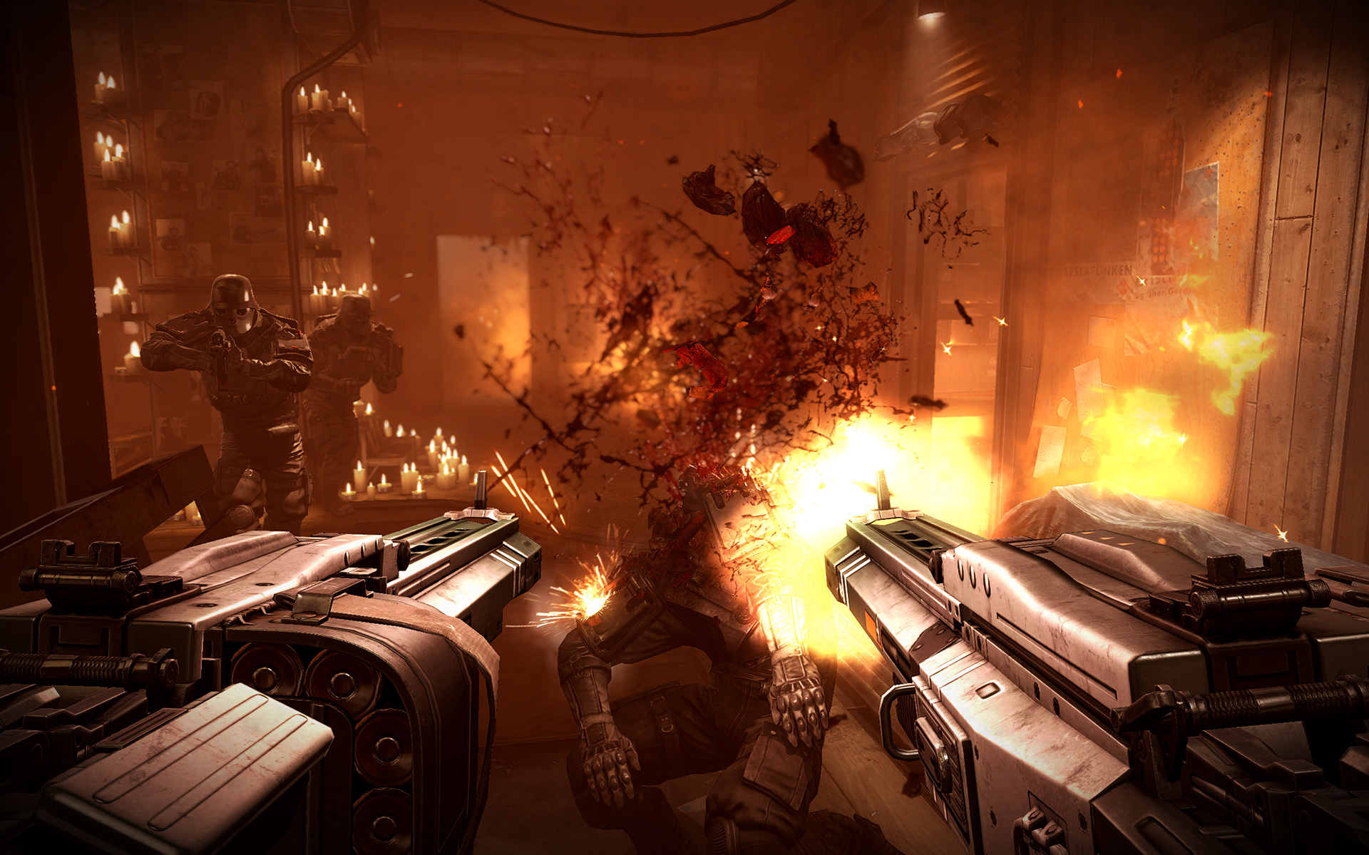 Wolfenstein: The New Order gameplay video - explosive action