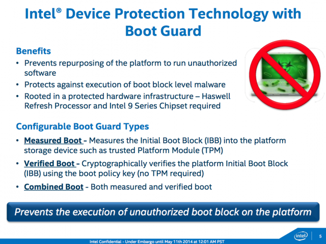 Device Protection Technology and Boot Guard are better suited for Android devices than PCs, but they're coming to the desktop anyway.