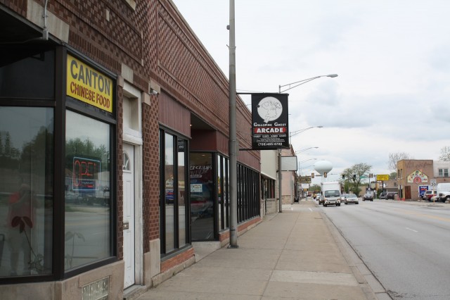 Galloping Ghost sits on a busy street in suburban Chicago.