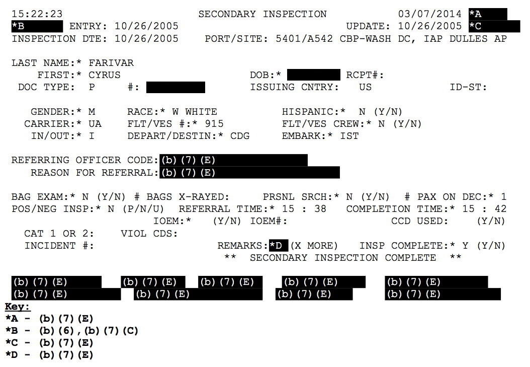 FOIA - Security Documents — #EndCrosscheck