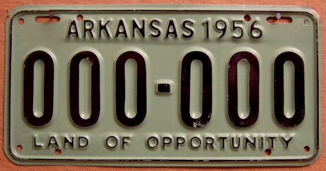 Older raised-letter Kansas license plates subject to distortion