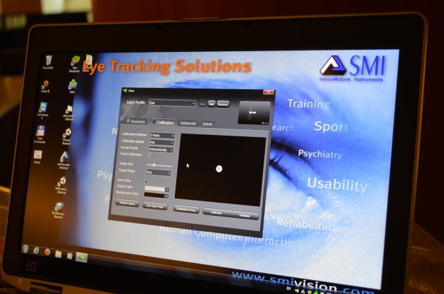 The GUI that lets you calibrate SMI's eye-tracking platform.