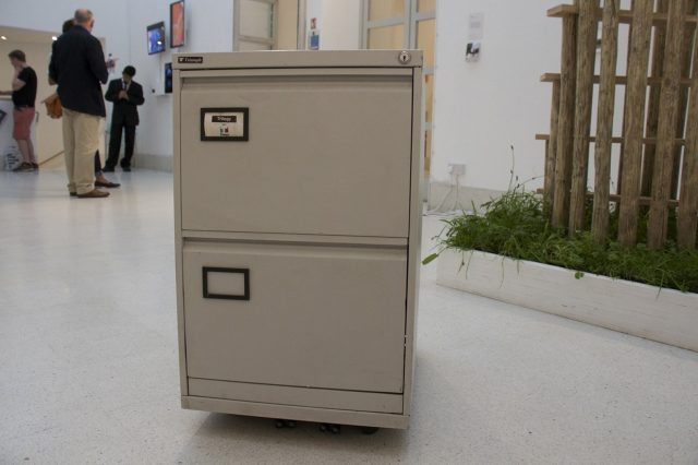 Autonomous filing cabinet embodies our everlasting data trail