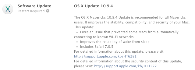 Apple releases OS X 10.9.4 with wake-from-sleep and Wi-Fi fixes