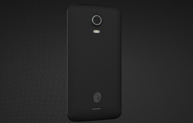 The back of the Blackphone, with its 8-megapixel camera.