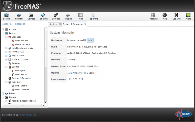 FreeNAS 9.2.1.5-RELEASE