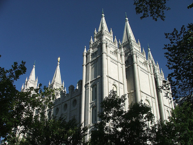 The Salt Lake Temple in Salt Lake City, Utah.