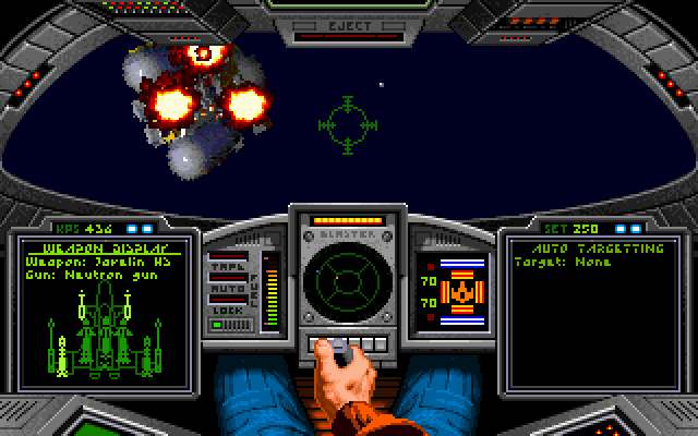A screengrab from the original <em>Wing Commander</em>. Look at all those pixels!