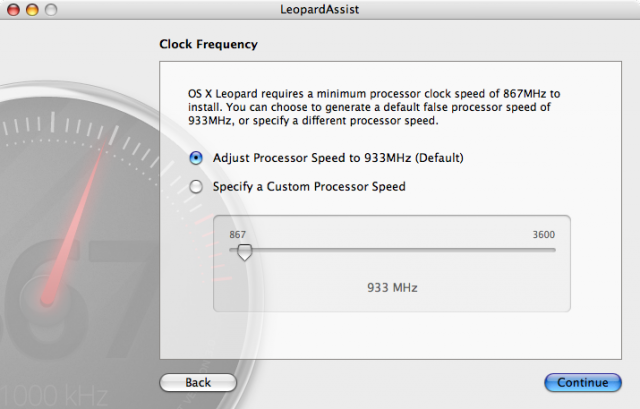 LeopardAssist runs in OS X 10.3 and 10.4, and it can be used to fool slower G4 systems into installing Leopard.