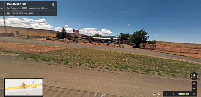 Google Earth shows us the rock shop off New Mexico's highway 380.
