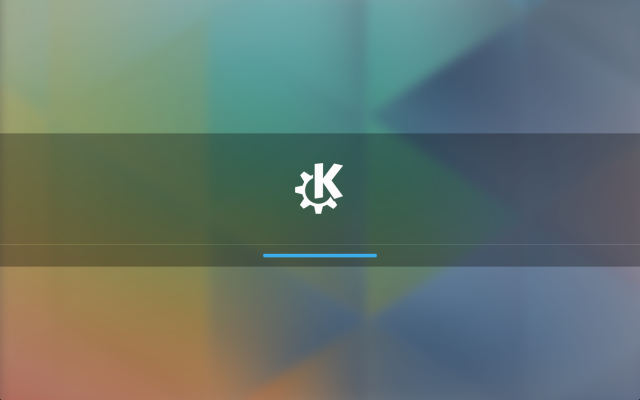 KDE Plasma 5's new boot screen.