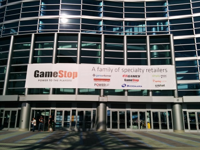 The doors to the GameStop Expo 2014 in Anaheim, California.