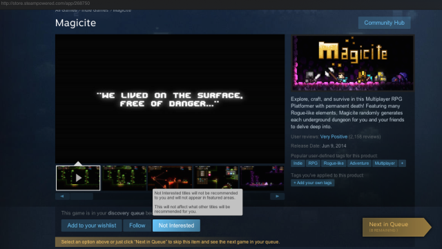 Steam update helps you discover games you're interested in