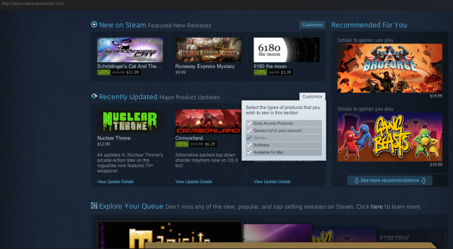 Steam update helps you discover games you're interested in