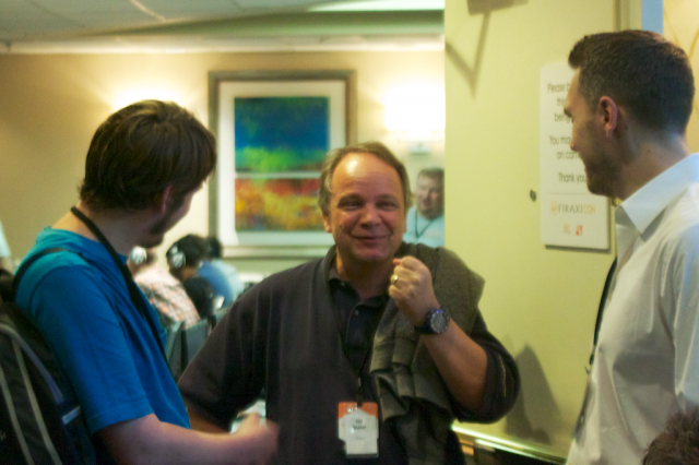 <em>Civilization </em>namesake Sid Meier holds forth with fans at a Firaxicon fan gathering in 2014.