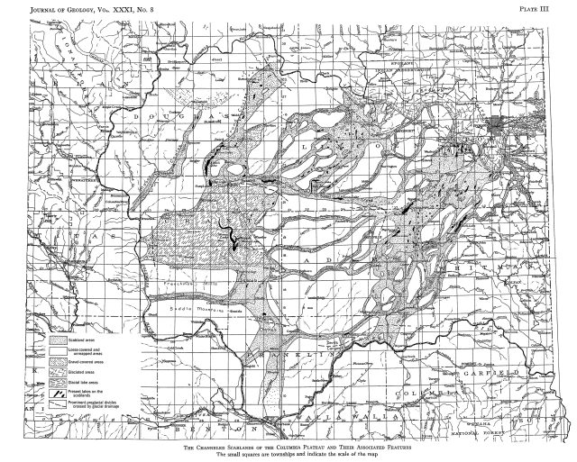 In just a couple summers, Bretz and his students mapped the bedrock channels of the Scablands.