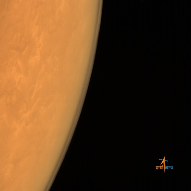 A view through the thin Martian atmosphere.