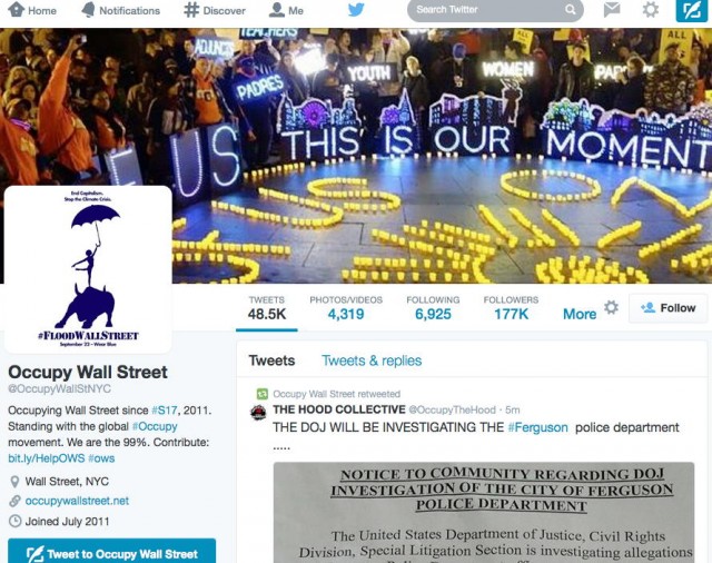 Occupy Wall Street activists sue over Twitter account