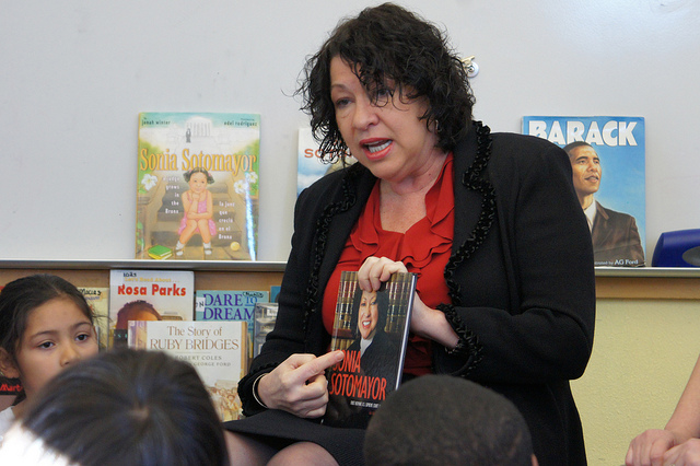 Justice Sonia Sotomayor visits Rosa Parks Elementary School in Berkeley, Calif. in 2011.