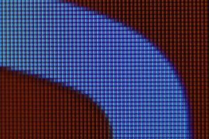 A close up of the LCD. It's a normal RGB stripe.