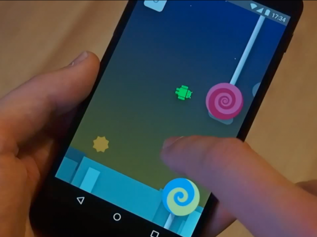 Flappy Android! You too will soon find this fully playable Easter egg in Lollipop.