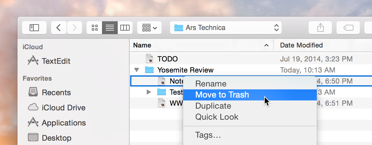 New actions available from open/save dialog boxes: Rename, Move to Trash, and Duplicate.