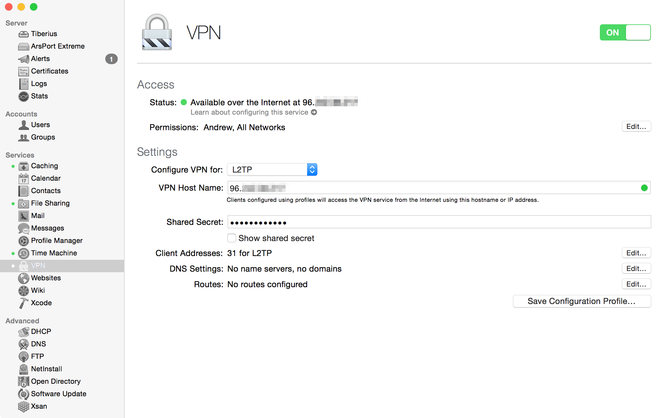 os x server vpn android