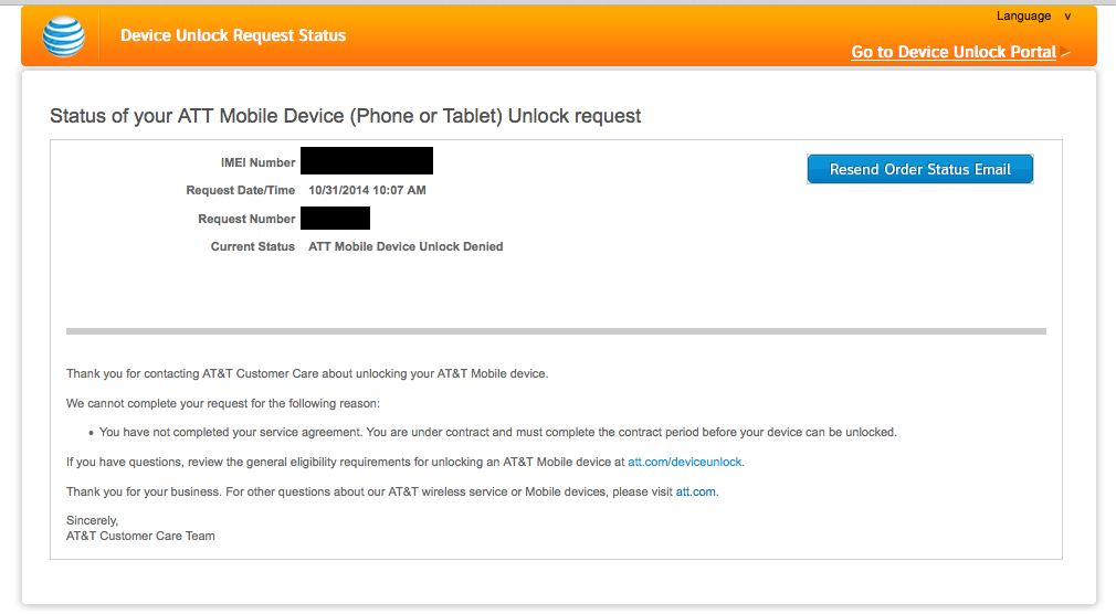 Request iphone unlock from apple