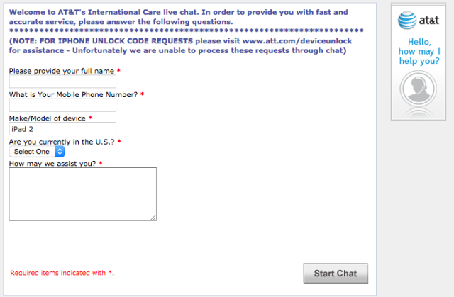 You will not be unlocking your AT&amp;T device via live chat.