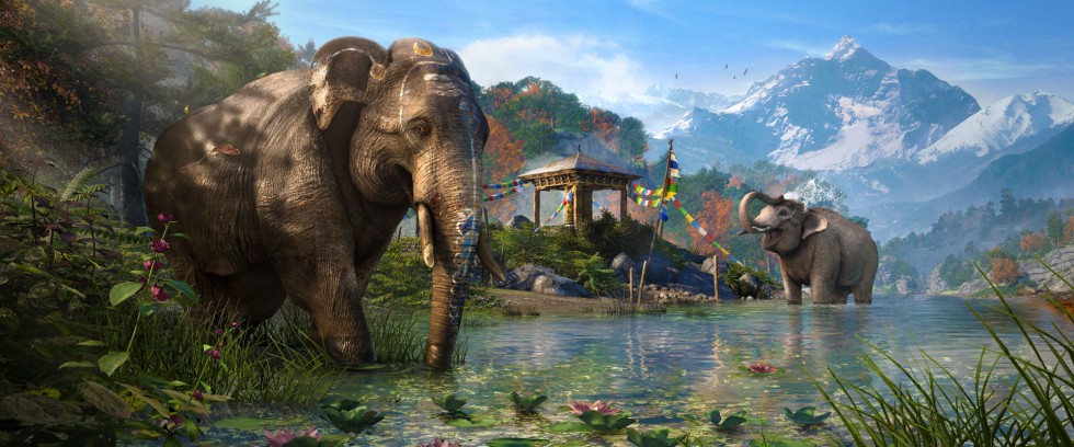 Elephants will frolic in the water, swimming around and squirting water with their trunks.