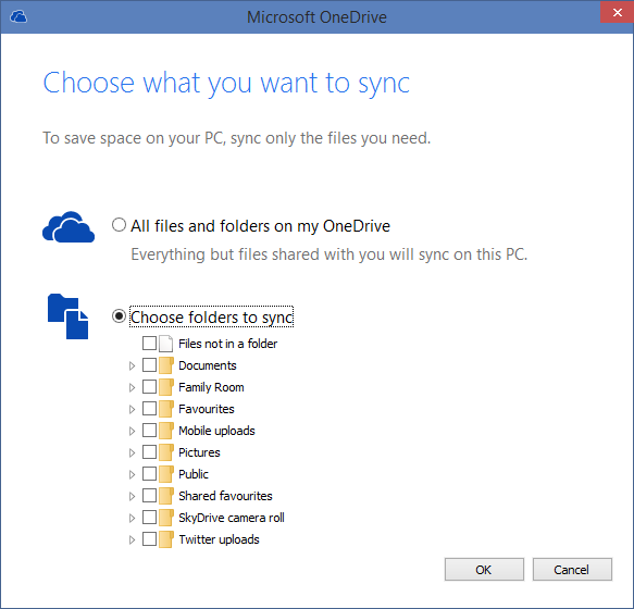 change sync folders onedrive for mac