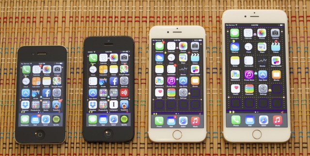 iPhone 4S, 5, 6, and 6 Plus. Pick a size.